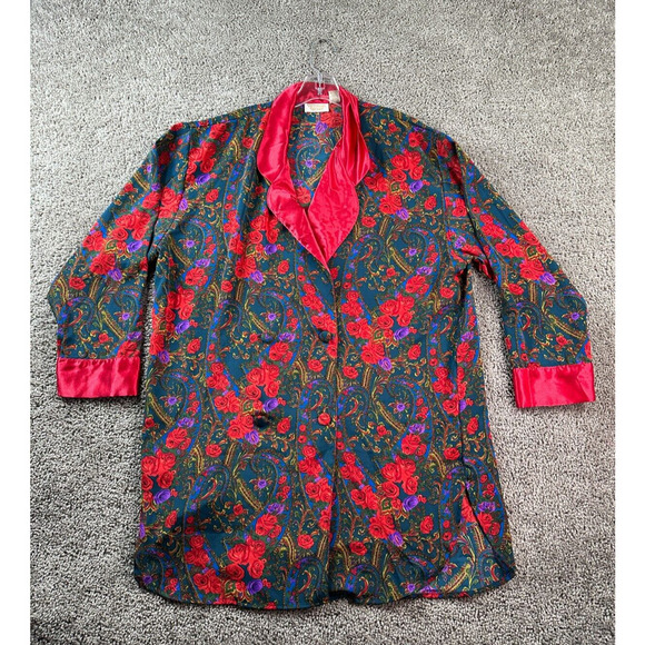 Victorias Secret Gold Label Robe Womens Large Floral Paisley VINTAGE Kimono